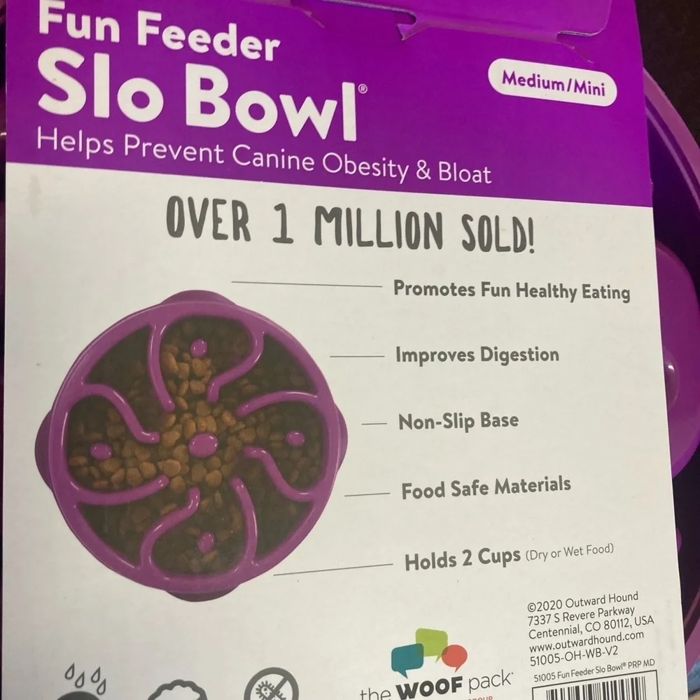 New slow feeder/puzzle bowl for dogs, medium size BPA free enrichment